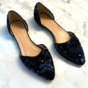 Navy sequins d’orsay flats. Very good condition. No sequins is missing.